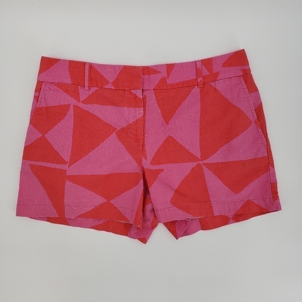𝅺ANN Taylor Loft Geometric Print Pink Shorts